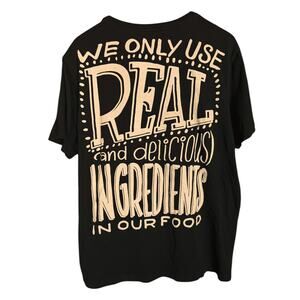 Chipotle We Only Use Real Ingredients Employee Black & Tan T-Shirt - XL